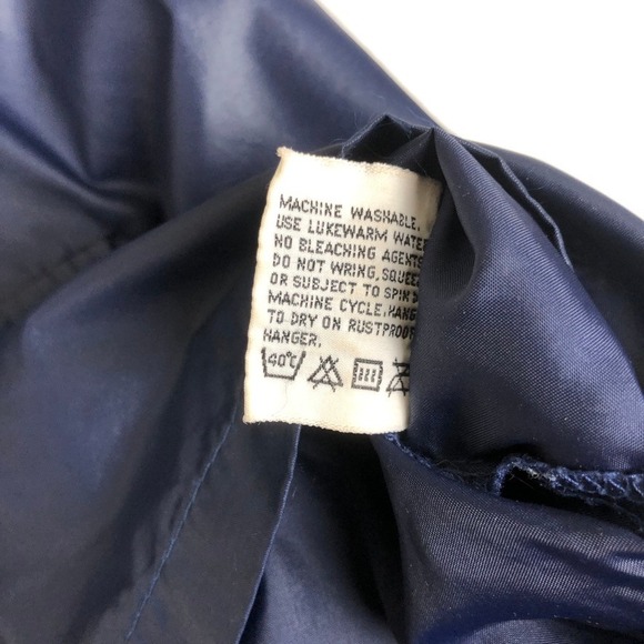 VTG Le Tigre Pullover Anorak Jacket Windbreaker Sz L 44" Hooded Navy Blue Mens - Picture 5 of 11